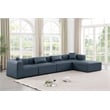 Meridian Furniture Cube Navy Blue Vegan Leather 5-Pc. L-Shaped Modular Sectional