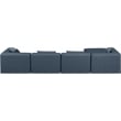 Meridian Furniture Cube Navy Blue Vegan Leather 5-Pc. L-Shaped Modular Sectional