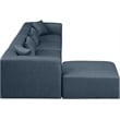 Meridian Furniture Cube Navy Blue Vegan Leather 5-Pc. L-Shaped Modular Sectional