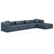 Meridian Furniture Cube Navy Blue Vegan Leather 5-Pc. L-Shaped Modular Sectional