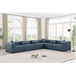 Meridian Furniture Cube Navy Blue Vegan Leather 6-Pc. L-Shaped Modular Sectional