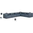 Meridian Furniture Cube Navy Blue Vegan Leather 6-Pc. L-Shaped Modular Sectional
