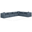 Meridian Furniture Cube Navy Blue Vegan Leather 6-Pc. L-Shaped Modular Sectional
