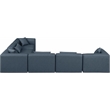 Meridian Furniture Cube Navy Blue Vegan Leather 6-Pc. L-Shaped Modular Sectional