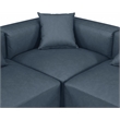 Meridian Furniture Cube Navy Blue Vegan Leather 6-Pc. L-Shaped Modular Sectional