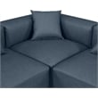 Meridian Furniture Cube Navy Blue Vegan Leather 7-Pc. U-Shaped Modular Sectional