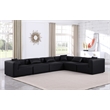 Meridian Furniture Cube Black Vegan Leather 6-Pc. L-Shaped Modular Sectional