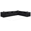 Meridian Furniture Cube Black Vegan Leather 6-Pc. L-Shaped Modular Sectional