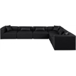 Meridian Furniture Cube Black Vegan Leather 6-Pc. L-Shaped Modular Sectional