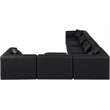 Meridian Furniture Cube Black Vegan Leather 6-Pc. L-Shaped Modular Sectional