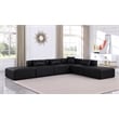 Meridian Furniture Cube Black Vegan Leather 6-Pc. L-Shaped Modular Sectional