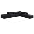 Meridian Furniture Cube Black Vegan Leather 6-Pc. L-Shaped Modular Sectional