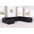 Meridian Furniture Cube Black Vegan Leather 7-Pc. U-Shaped Modular Sectional