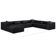 Meridian Furniture Cube Black Vegan Leather 7-Pc. U-Shaped Modular Sectional