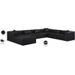 Meridian Furniture Cube Black Vegan Leather 7-Pc. U-Shaped Modular Sectional