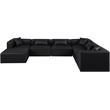 Meridian Furniture Cube Black Vegan Leather 7-Pc. U-Shaped Modular Sectional