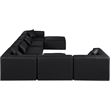 Meridian Furniture Cube Black Vegan Leather 7-Pc. U-Shaped Modular Sectional