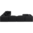 Meridian Furniture Cube Black Vegan Leather 7-Pc. U-Shaped Modular Sectional