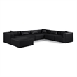 Meridian Furniture Cube Black Vegan Leather 7-Pc. U-Shaped Modular Sectional