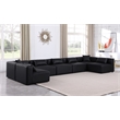 Meridian Furniture Cube Black Vegan Leather 7-Pc. U-Shaped Modular Sectional