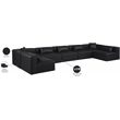 Meridian Furniture Cube Black Vegan Leather 7-Pc. U-Shaped Modular Sectional