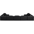 Meridian Furniture Cube Black Vegan Leather 7-Pc. U-Shaped Modular Sectional