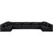 Meridian Furniture Cube Black Vegan Leather 7-Pc. U-Shaped Modular Sectional