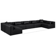 Meridian Furniture Cube Black Vegan Leather 7-Pc. U-Shaped Modular Sectional