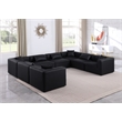 Meridian Furniture Cube Black Vegan Leather 8-Pc. U-Shaped Modular Sectional