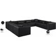 Meridian Furniture Cube Black Vegan Leather 8-Pc. U-Shaped Modular Sectional