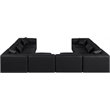 Meridian Furniture Cube Black Vegan Leather 8-Pc. U-Shaped Modular Sectional