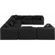 Meridian Furniture Cube Black Vegan Leather 8-Pc. U-Shaped Modular Sectional