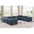 Meridian Furniture Cube Navy Blue Vegan Leather 8-Pc. U-Shaped Modular Sectional