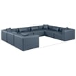 Meridian Furniture Cube Navy Blue Vegan Leather 8-Pc. U-Shaped Modular Sectional