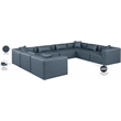 Meridian Furniture Cube Navy Blue Vegan Leather 8-Pc. U-Shaped Modular Sectional
