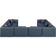 Meridian Furniture Cube Navy Blue Vegan Leather 8-Pc. U-Shaped Modular Sectional