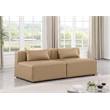 Meridian Furniture Cube Tan Vegan Leather 2-Pc. Modular Sofa