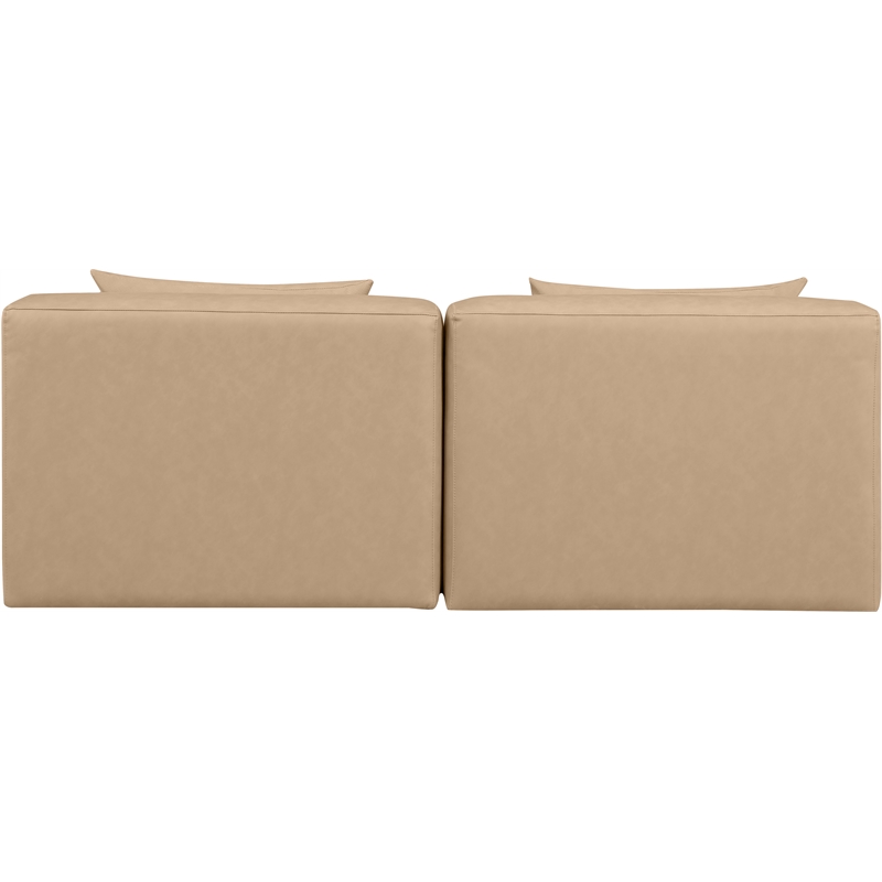 Meridian Furniture Cube Tan Vegan Leather 2-Pc. Modular Sofa