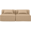 Meridian Furniture Cube Tan Vegan Leather 2-Pc. Modular Sofa