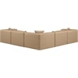 Meridian Furniture Cube Tan Vegan Leather 5-Pc. L-Shaped Modular Sectional