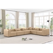 Meridian Furniture Cube Tan Vegan Leather 6-Pc. L-Shaped Modular Sectional