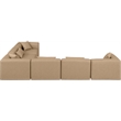 Meridian Furniture Cube Tan Vegan Leather 6-Pc. L-Shaped Modular Sectional