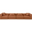 Meridian Furniture Cube Cognac Vegan Leather 4-Pc. Modular Sofa