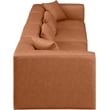 Meridian Furniture Cube Cognac Vegan Leather 4-Pc. Modular Sofa