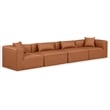 Meridian Furniture Cube Cognac Vegan Leather 4-Pc. Modular Sofa