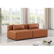Meridian Furniture Cube Cognac Vegan Leather 2-Pc. Modular Sofa