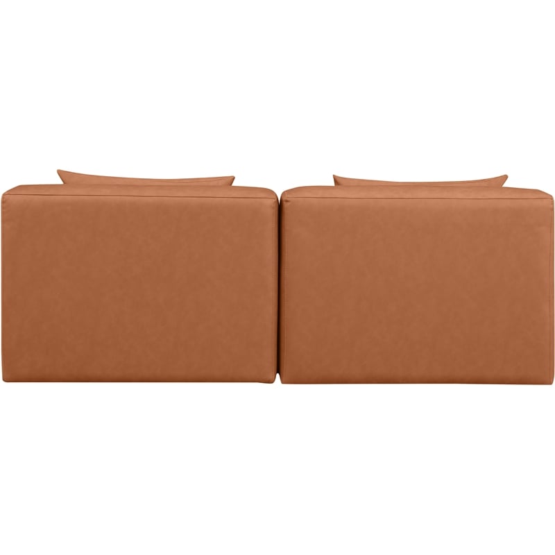 Meridian Furniture Cube Cognac Vegan Leather 2-Pc. Modular Sofa
