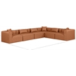 Meridian Furniture Cube Cognac Vegan Leather 6-Pc. L-Shaped Modular Sectional