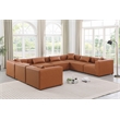 Meridian Furniture Cube Cognac Vegan Leather 8-Pc. U-Shaped Modular Sectional