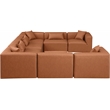 Meridian Furniture Cube Cognac Vegan Leather 8-Pc. U-Shaped Modular Sectional